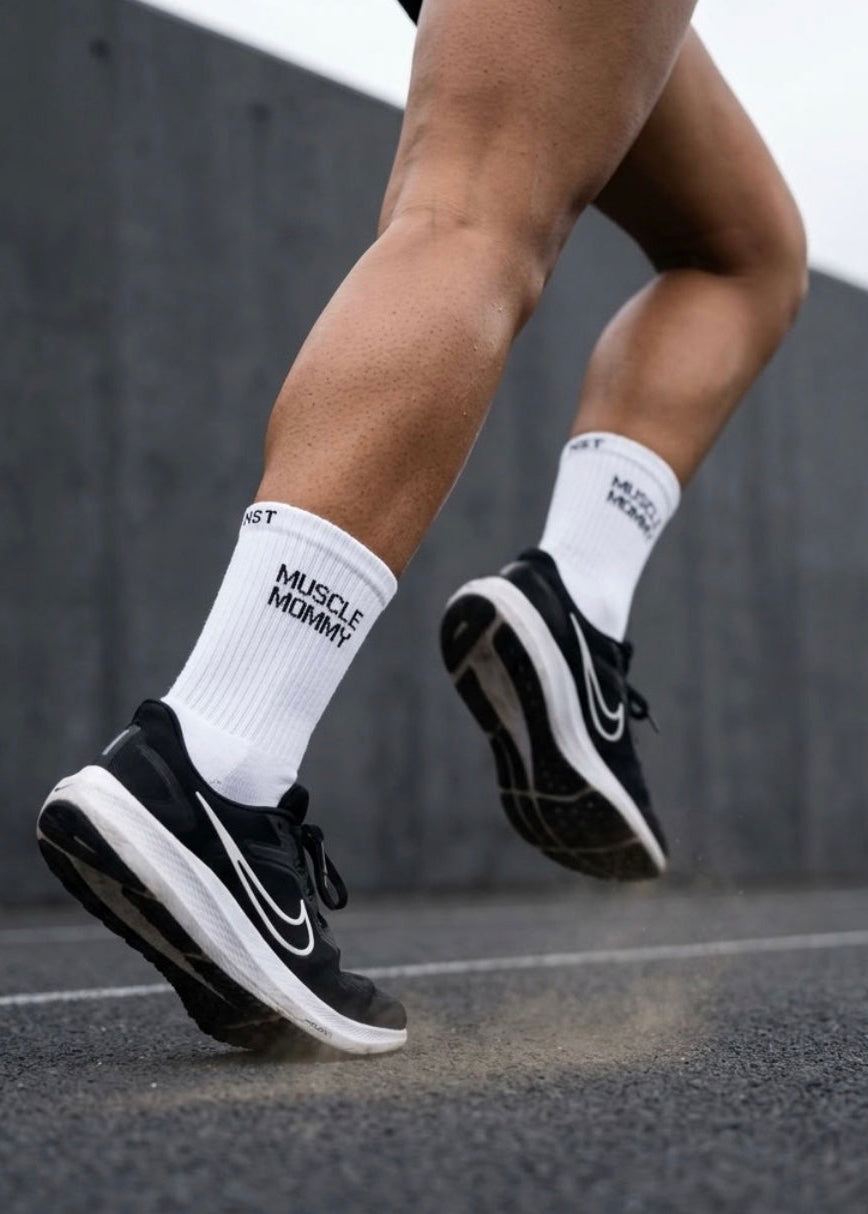 Sportsocken getragen bei einem Lauf